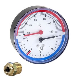 AFRISO Thermo-Manometer TM 80 - Anschluss axial/zentrisch 1/4