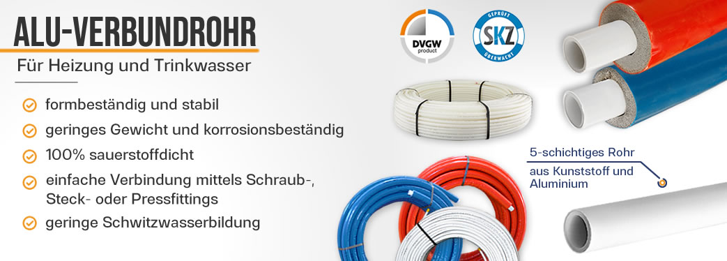 Alu-Verbundrohr für Heizung und Trinkwasser