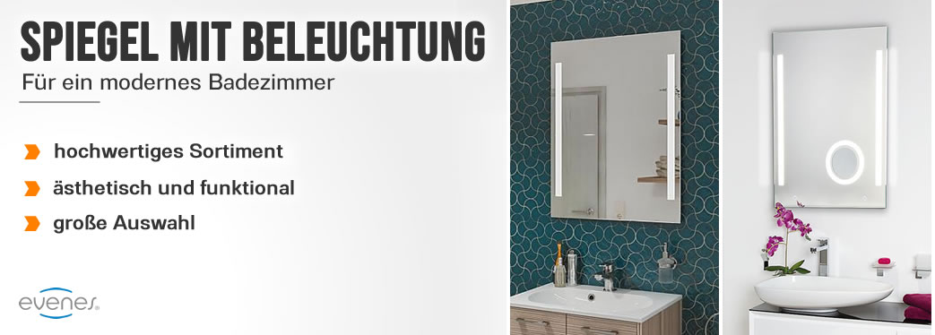 Badspiegel mit Beleuchtung - Ohne & mit Ablage