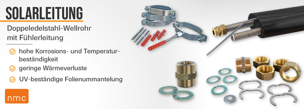 Solarleitungen DN 20 & DN 16 zur Installation von Solaranlagen