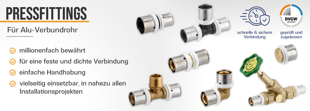 Pressfittings für Alu-Verbundrohr