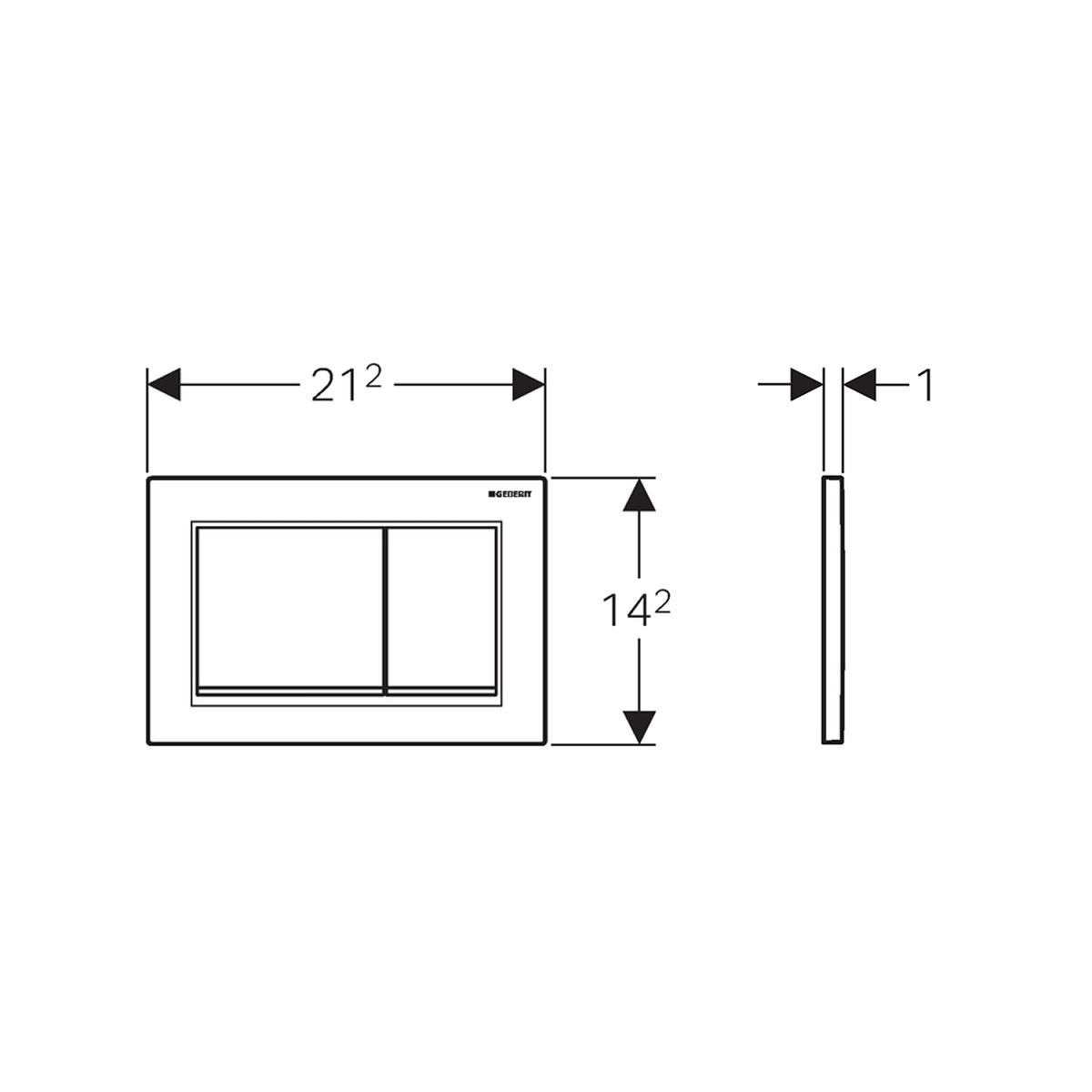 Betätigungsplatte OMEGA30 weiß/ glanz-chrom, 2-Mengen-Spülung