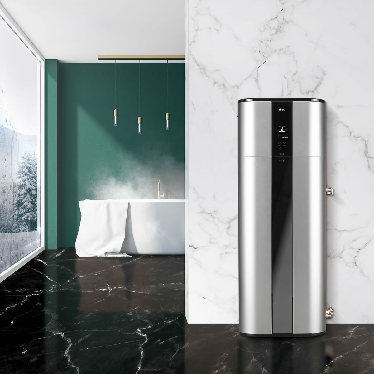 Was Kostet 1m3 Warmwasser Mit öl LG Warmwasser-Wärmepumpe THERMA V Typ WH27S.F5, Inhalt 270 Liter - WH27S.F5