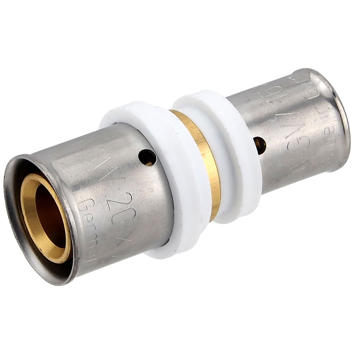 PEX Pressfitting Kupplung Verbindungsmuffe Alu Verbundrohr 16x20 U ...