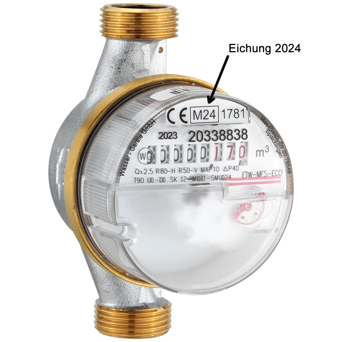 KNM TRADE Kaltwasserzähler 1/2'' DN15 - Präzisionszähler Mit 1,6 M³/h