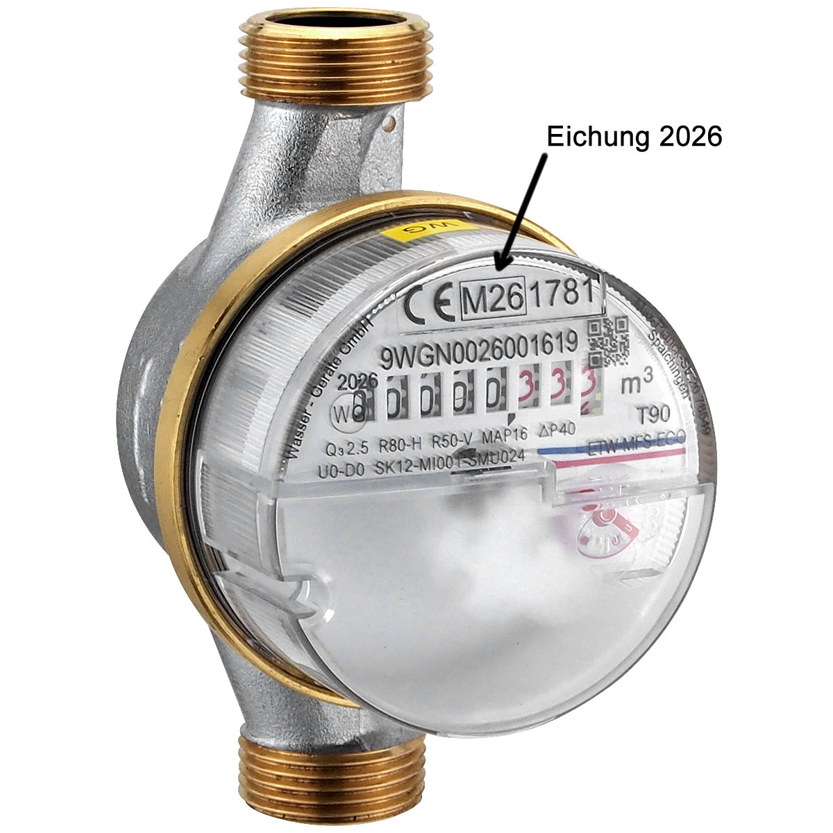 Tuinwatermeter 2,5 M³ - 3/4 Inch Aansluiting | Duitse Kwaliteit Met Ijkdatum 2024