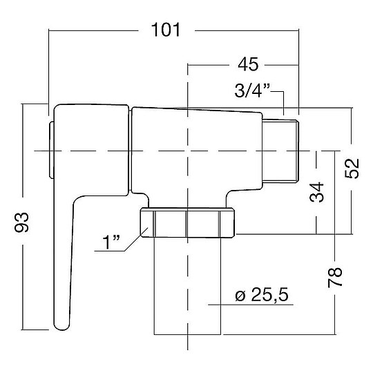 Bild 2 - WC-Druckspüler Benkiser Typ 810 nicht selbstschließend, chrom - 8103000