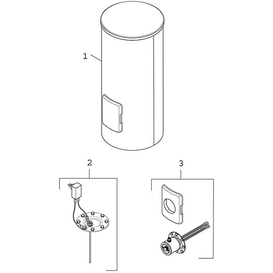 Bild 2 - BOSCH Vorwärmspeicher STORA W 400-5 SP 1 C, 400 L, zylindrisch, silber - 1835 x 670 mm - 7735501001