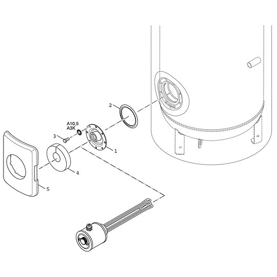 Bild 5 - BOSCH Vorwärmspeicher STORA W 400-5 SP 1 C, 400 L, zylindrisch, silber - 1835 x 670 mm - 7735501001