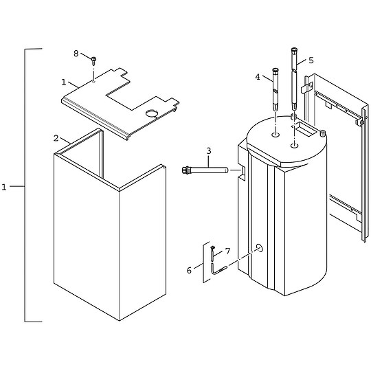 Bild 2 - BOSCH wandhängender Systemspeicher STORA, W 50 OB B, 50 L, weiß - 770 x 450 x 360 mm - 7735501701