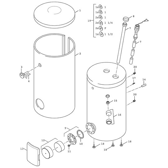 Bild 2 - BOSCH Wärmepumpenspeicher WP 400 KP 1 C, Inhalt 400 Liter - 1630 x 700 mm - 8735100975
