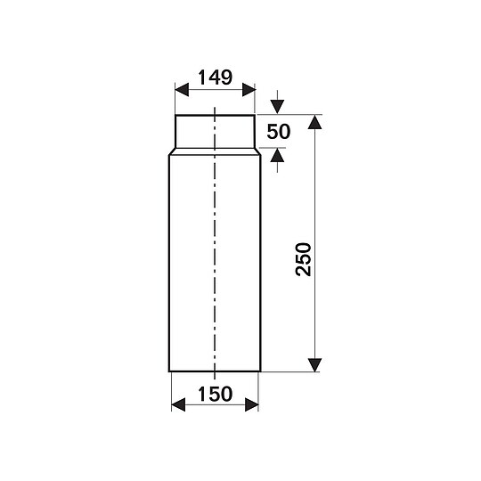 Abgasrohr für Kaminofen Länge 250 mm Ø 150 mm - 80345010