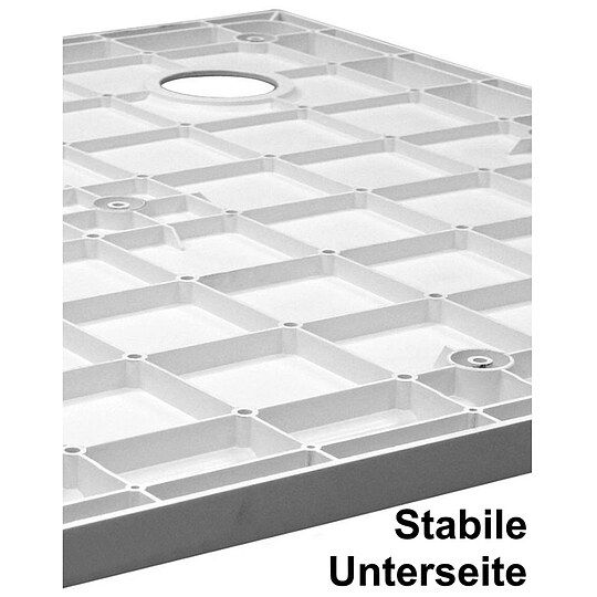 Bild 3 - Combia Duschwanne Rechteck flach aus Mineral-Colorat, wei� - 100 x 80 x 3,5 cm