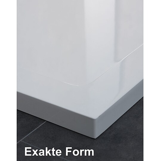 Bild 5 - Combia Duschwanne Rechteck flach aus Mineral-Colorat, wei� - 100 x 80 x 3,5 cm