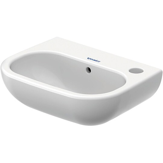 Bild 2 - Handwaschbecken Duravit D-Code 360 mm, mit �berlauf, 1 Hahnloch rechts, wei� - 0705360008