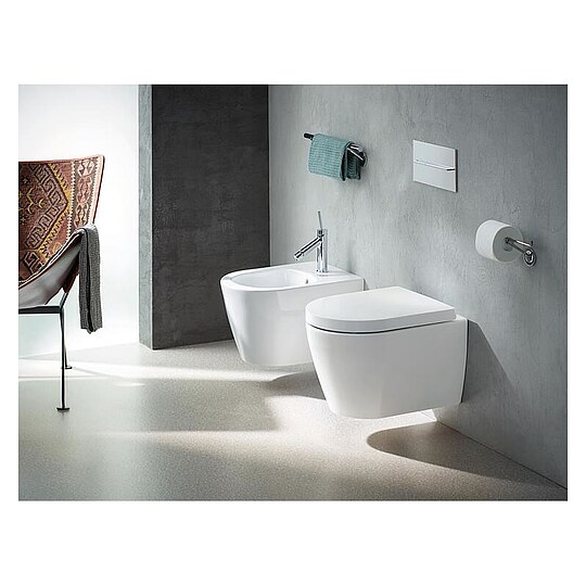 Bild 2 - Combi-Pack Duravit ME by Starck Compact Tiefsp�ler, sp�lrandlos mit Softclose WC-Sitz - 45300900A1