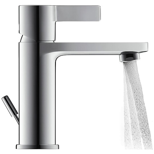Bild 2 - Waschtischmischer Duravit D-Neo S mit Ablaufgarnitur, Mittelstellung kalt, Ausladung 94 mm, mit Zugstange, chrom - DE1011001010
