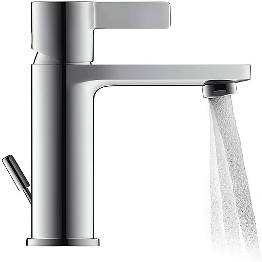 Bild 2 - Waschtischmischer Duravit D-Neo M mit Ablaufgarnitur, Mittelstellung kalt, Ausladung 109 mm, mit Zugstange, chrom - DE1021001010