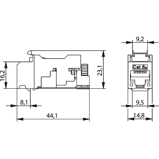 Bild 2 - AMJ-S Modul Cat.6A(IEC) T568A