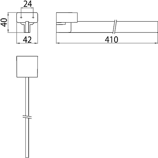 Bild 2 - Handtuchhalter emco loft, einarmig, schwarz, 410 mm - 055013342