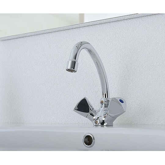 Bild 2 - Waschtisch-Zweigriffmischer Etou 244 mm - Niederdruck - chrom - für Elektroboiler