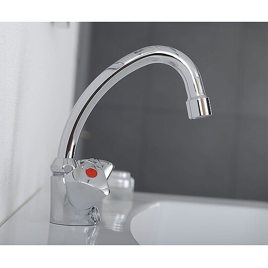 Bild 3 - Waschtisch-Zweigriffmischer Etou 244 mm - Niederdruck - chrom - für Elektroboiler