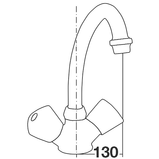 Bild 4 - Waschtisch-Zweigriffmischer Etou 244 mm - Niederdruck - chrom - für Elektroboiler