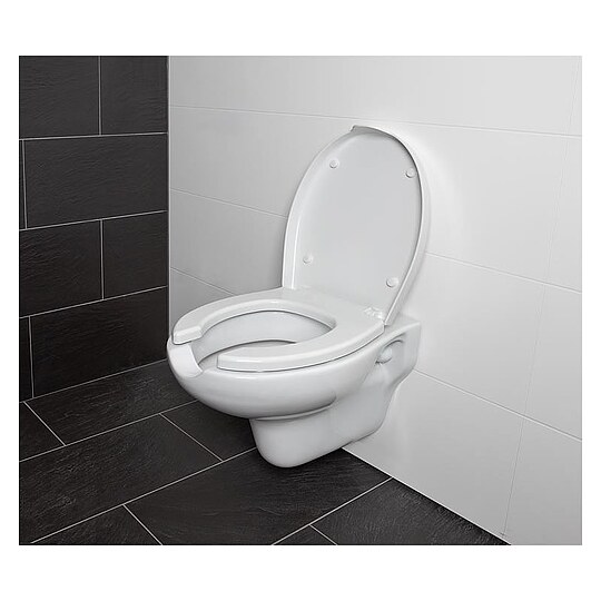 Bild 4 - WC-Sitz Elida 380 x 30 x 450 mm aus Thermoplast, ohne Softclose, wei� - 93 129 81