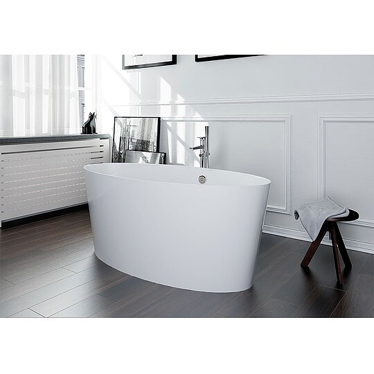Bild 2 - Badewanne OVO 1593 x 650 x 720 mm freistehend, Inhalt 310 l, Mineralguss, wei - 93 928 52