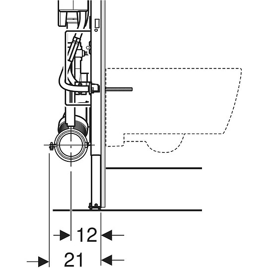 Bild 4 - Duofix WC-Element von Geberit, 112 cm, mit SIGMA Unterputz-Splkasten, hhenverstellbar - 111396006