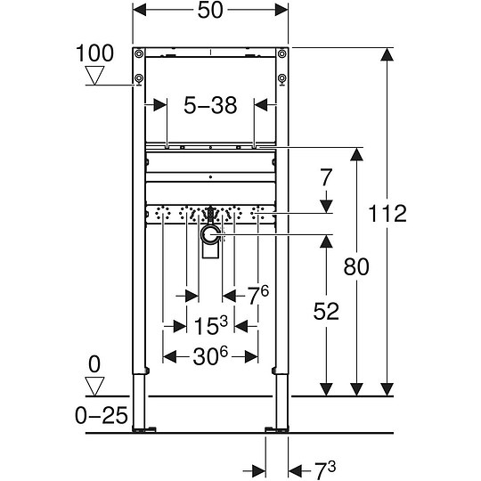 Bild 2 - Duofix Unterputz Waschtisch Element 112 cm, fr Einlocharmatur - 111430002