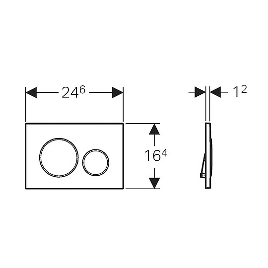 Bild 3 - Bet�tigungsplatte SIGMA20 wei�/ glanz-chrom, 2-Mengen-Sp�lung - 115882KJ1
