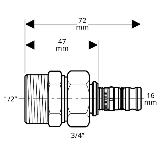 Bild 3 - GEBERIT Mepla Press-�bergangsverschraubung 16 mm x 1/2 Zoll AG - 601.590.00.5
