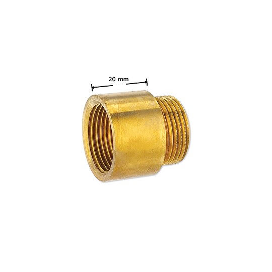 Bild 2 - Messing Gewindefitting-Hahnverlngerung 1/2'' x 20 mm