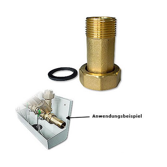 Bild 2 - Messing-bergangsverschraubung 1 1/4'' (berwurf) x 1'' AG inkl. Dichtring