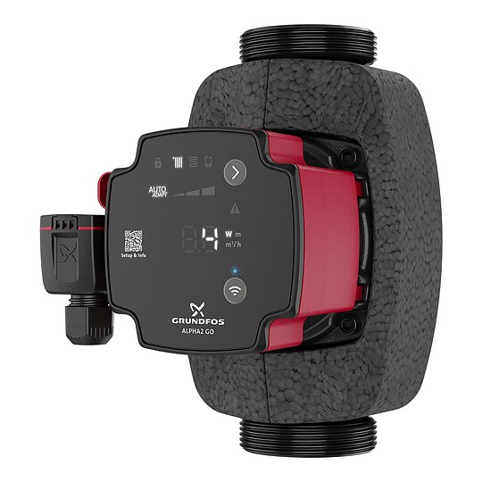 Bild 2 - Grundfos ALPHA 2 GO 32-60 - Hocheffizienz-Umwälzpumpe mit Dämmschale - Baulänge 180 mm - Gewinde 2'' - 93074238