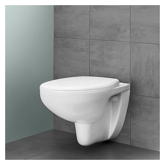 Bild 3 - Wand-Tiefspül-WC Grohe Bau 368 x 363 x 531 mm, spülrandlos, Keramik, weiß - 39427000