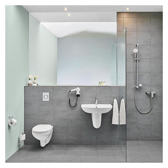 Bild 2 - WC-Sitz Grohe Bau, Standard, Edelstahlscharniere, weiß - 39492000