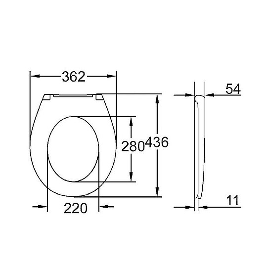 Bild 4 - WC-Sitz Grohe Bau, Standard, Edelstahlscharniere, weiß - 39492000