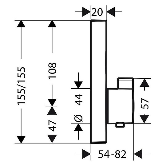 Bild 3 - Unterputz-Thermostat Hansgrohe ShowerSelect Fertigset 2 Verbraucher, chrom - 15763000
