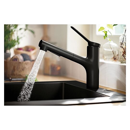 Bild 2 - Spültischmischer Hansgrohe 150 Zesis M33 herausziehbare Geschirrbrause 2jet, mattschwarz - 74800670