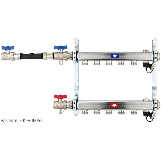 Bild 4 - Heizkörperverteiler aus Edelstahl für 5 Heizkreise - ohne Anschlussset