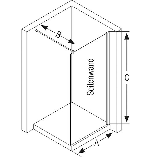 Bild 2 - Walk-In Glasduschwand Hüppe Design Pure mit Wandprofil, 1190-1210 x 2000 x 8 mm - 8P1129087322