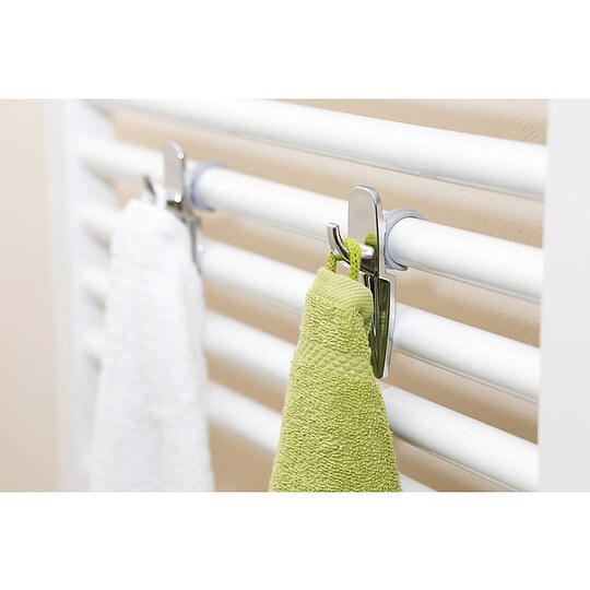Bild 3 - Handtuchhaken fr Bad-Heizkrper - wei - einfaches Einclipsen ohne Werkzeug