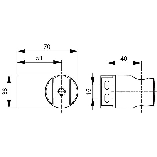 Bild 2 - Brausehalter Ideal Standard Idealrain Cube schwenkbar, chrom - B0029AA
