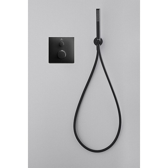 Bild 4 - Wandanschlussbogen mit Brausehalter Ideal Standard Idealrain Round, schwarz matt - BC807XG