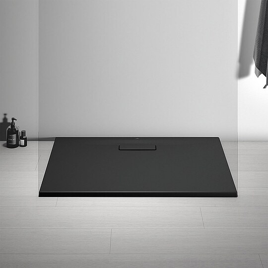 Bild 3 - Duschwanne Ideal Standard Ultra Flat Quadrat 1000 x 25 x 700 mm, Acryl, schwarz - T4475V3