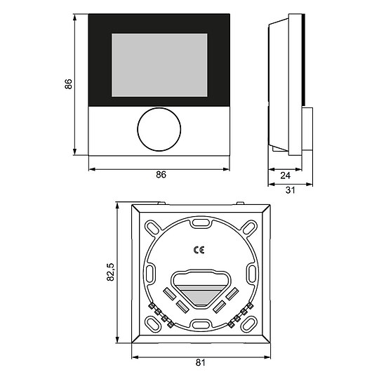Bild 2 - Raumregler Alpha direct Standard Display - 230 V - Gehuse signalwei