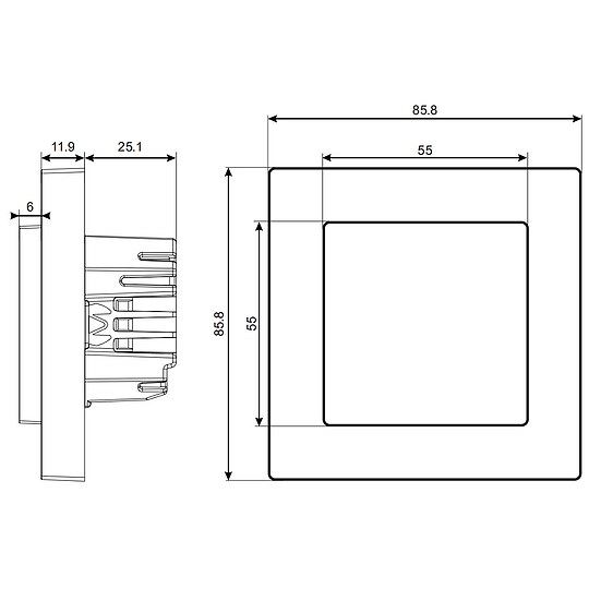 Bild 5 - Raumregler Alpha direct 55 Matrix WiFi - 230 V - Sensortasten - inkl. Bodensensor - Gehäuse signalweiß - RDWM 21051-N7