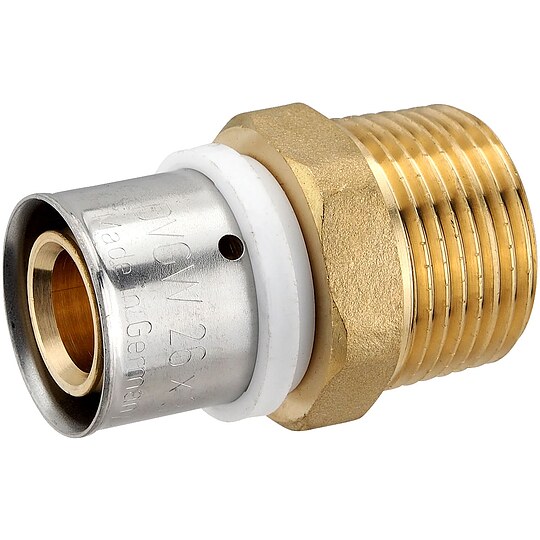 Bild 2 - Pressfitting-Übergang 26 x 3,0 mm - 1 Zoll Außengewinde für MV-Rohr